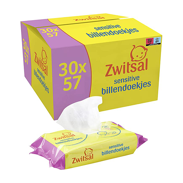 50% KORTING op Zwitsal Sensitive Billendoekjes – 30 x 57 stuks – Voordeelverpakking