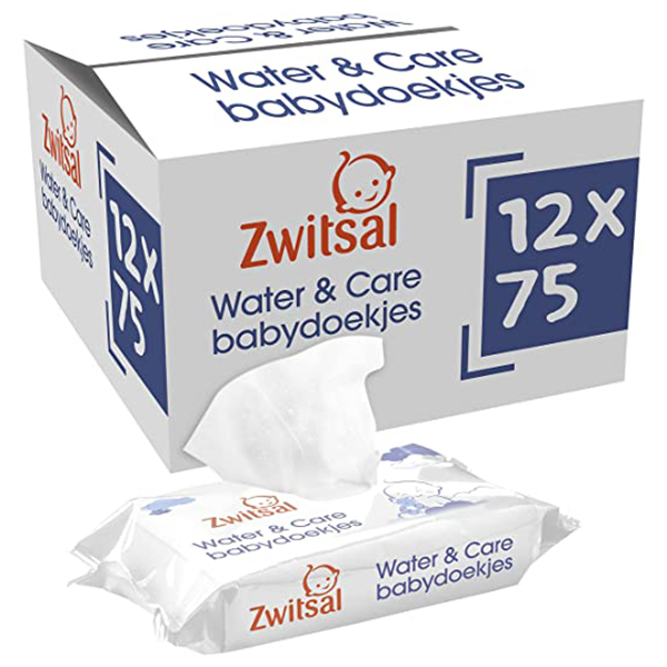 Aanbieding: Zwitsal Billendoekjes Water & Care voor €0,03 per doekje (12 x 75 stuks)
