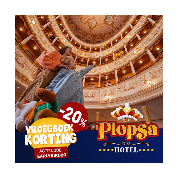 Plopsa Hotel vroegboekkorting: boek nu jouw zomers of winters verblijf met 20% korting!