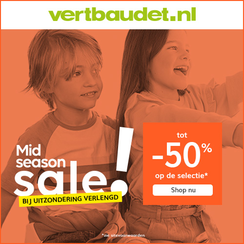 Actie bij Vertbaudet – mid season sale: tot 50% korting! SHOP NU!