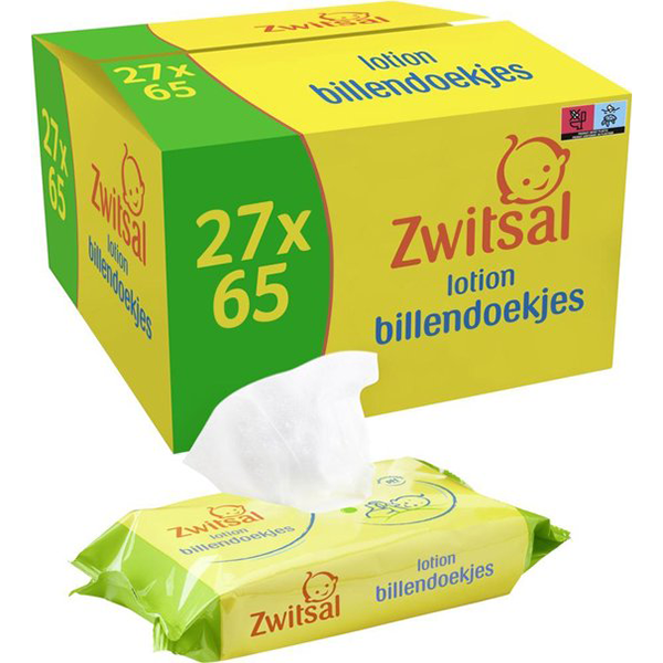 Zwitsal Lotion Billendoekjes – 1755 billendoekjes – Voordeelverpakking (€0,02 p.stuk) bij Bol.com