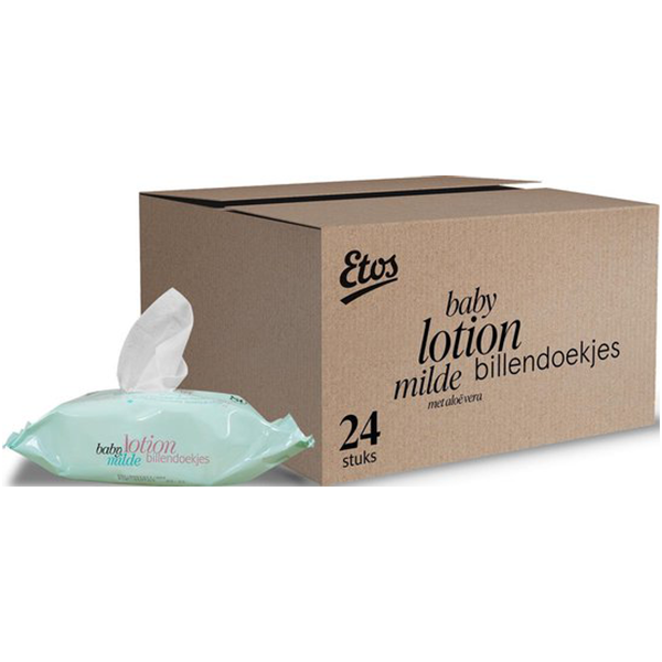 Etos Baby Lotion Mild Billendoekjes Megabox – 1920 stuks 24x 80 stuks (€0,01 p.stuk)