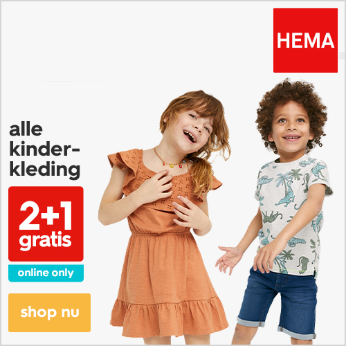 Nu bij HEMA: ALLE kinderkleding 2+1 GRATIS (ALLEEN ONLINE)