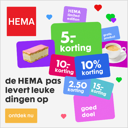 10% extra korting op alles uit de folder met HEMA pas