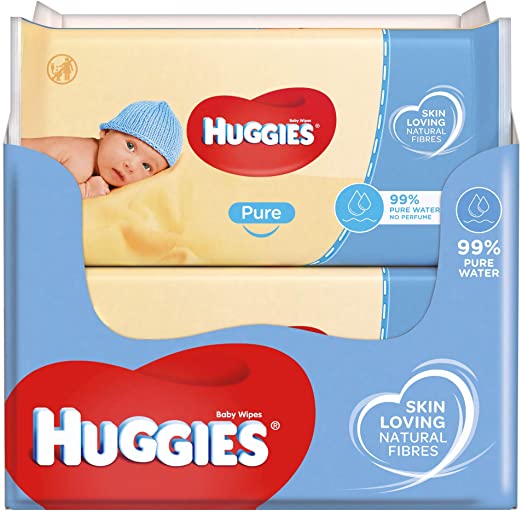 Huggies baby billendoekjes – Pure – 560 doekjes – Voordeelverpakking (€0,01 p.stuk)