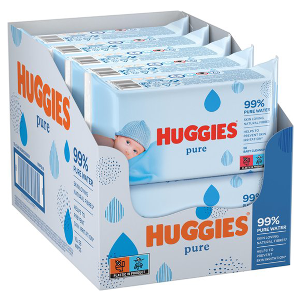 Huggies billendoekjes – Pure 99% water – 1008 doekjes – (€0,02 p.stuk) bij Bol.com