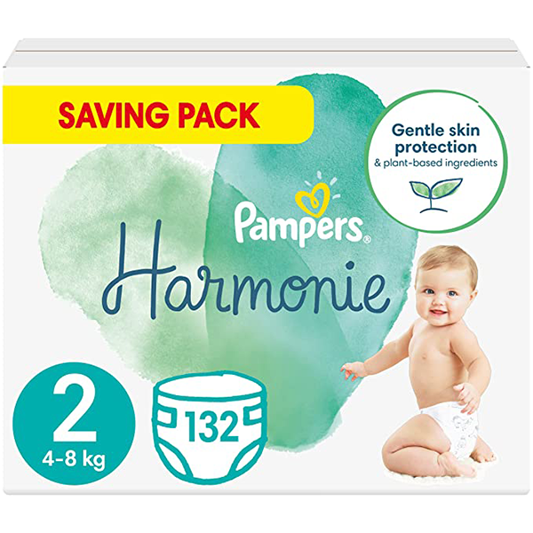 55% KORTING op Pampers Maat 2 Harmonie Luiers, 132 Stuks (€0,18 p.st)