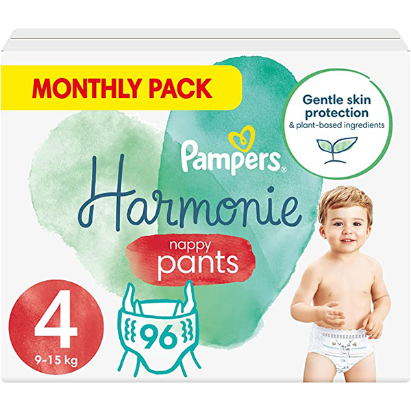 In de aanbieding: Pampers Maat 4 Luierbroekjes, Harmonie, 96 Stuks, Voordeelpak (€0,42 p.st)