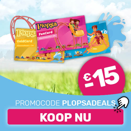Ontvang €15 korting op een Plopsa jaarabonnement met deze actiecode