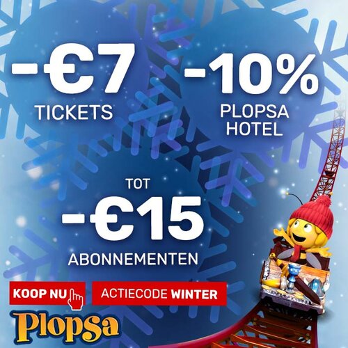 PLOPSA WINTERPROMO KORTINGSCODE: Voordelige tickets, abonnementen en verblijven!