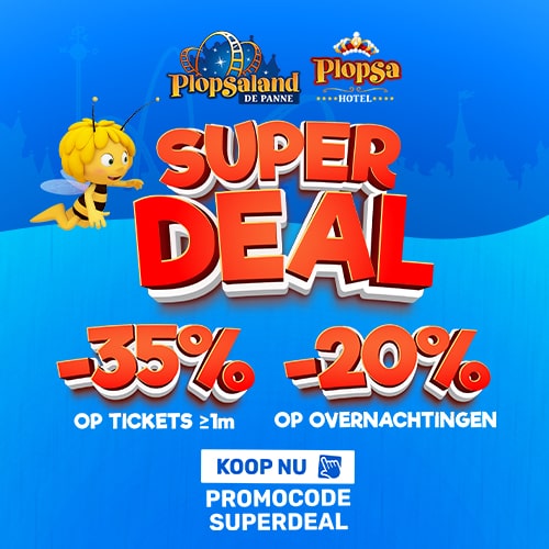 Plopsa SUPERDEAL KORTINGSCODE: ontvang 20% KORTING op overnachtingen in het Plopsa Hotel