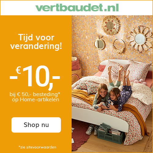 Vertbaudet: € 10,- korting bij besteding van minimaal € 50,- op Home artikelen