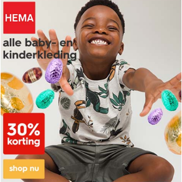 HEMA: 30% korting op alle baby- en kinderkleding