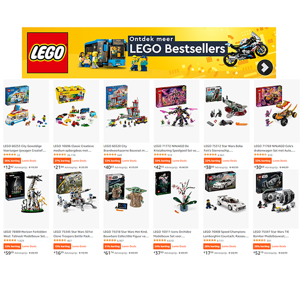Tot wel 35% KORTING op diverse Lego sets bij Amazon.nl