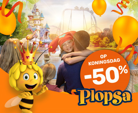 Plopsa KONINGSDAG KORTINGSCODE VOOR 50% KORTING OP TICKETS