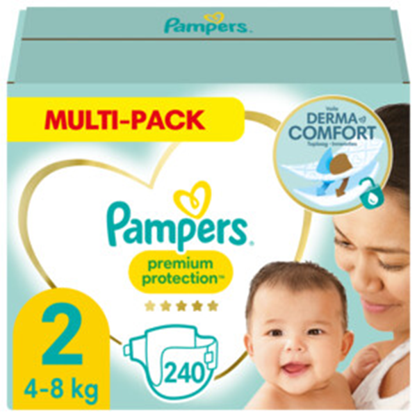 Pampers Premium Protection Luiers Maat 2 (4-8 kg) 240 stuks nu €0,20 per luier bij Plein