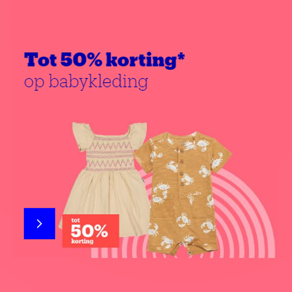Tot wel 50% korting op heel veel babykleding bij Bol.com