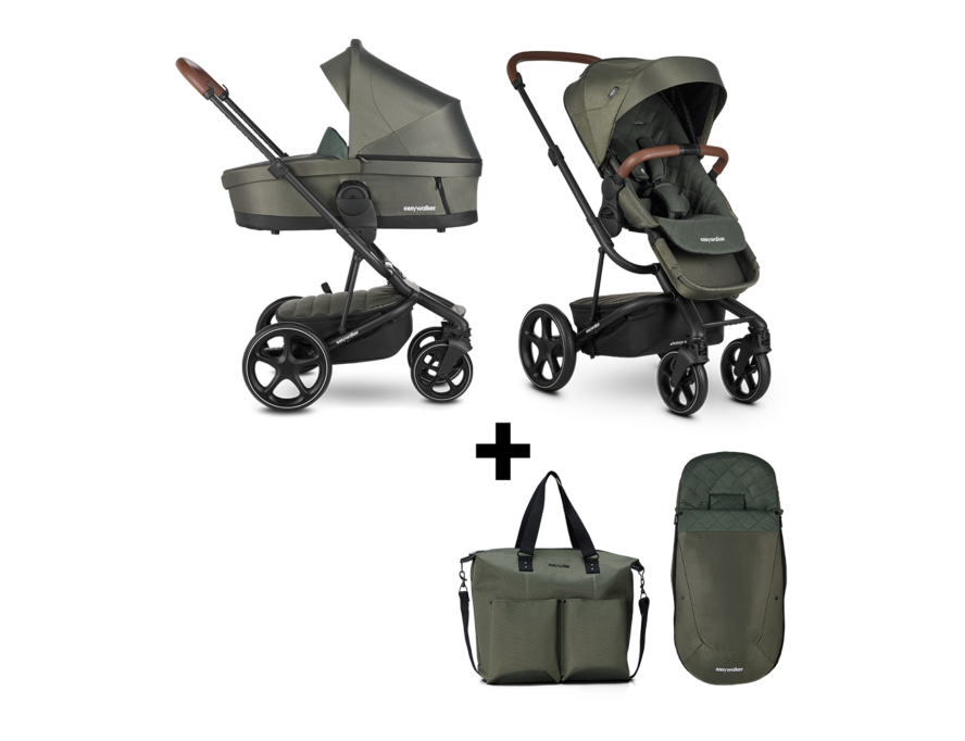 Easywalker Harvey³ Premium Emerald Green + Voetenzak en Luiertas nu voor €799 ipv €1099,98