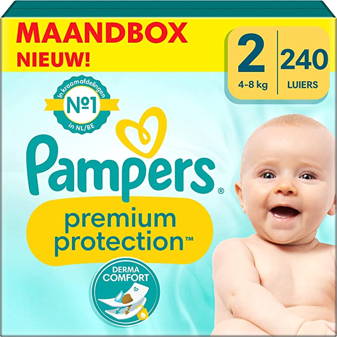 Hoge Korting op Pampers Maat 2 Premium Protection Luiers, 240 stuks bij Amazon!
