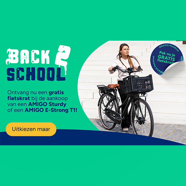 Back 2 School Fiets Actie: Gratis fietskrat bij aankoop van een Amigo Sturdy