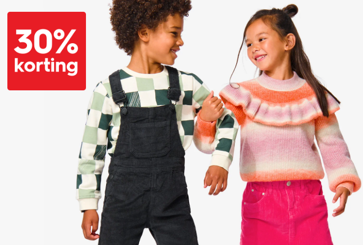 HEMA: 30% korting alle kinder- en babykleding