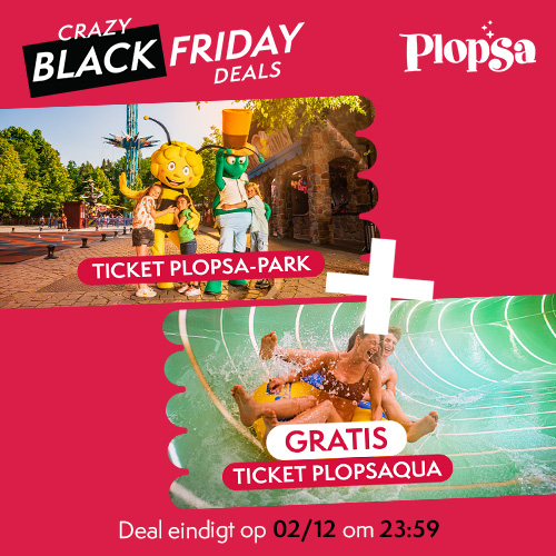 Plopsa BLACK FRIDAY DEAL: Duoticket: 1x betalen, 2x plezier